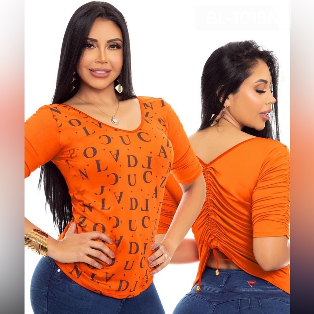 Colombian Style Orange Shapewear Top Elegance and Style